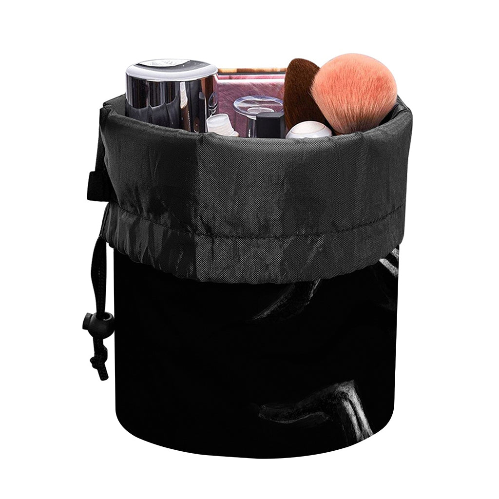 Evil Samurai Mask Print Drawstring Makeup Bag