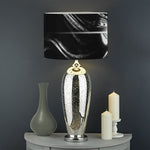 Evil Samurai Mask Print Drum Lamp Shade