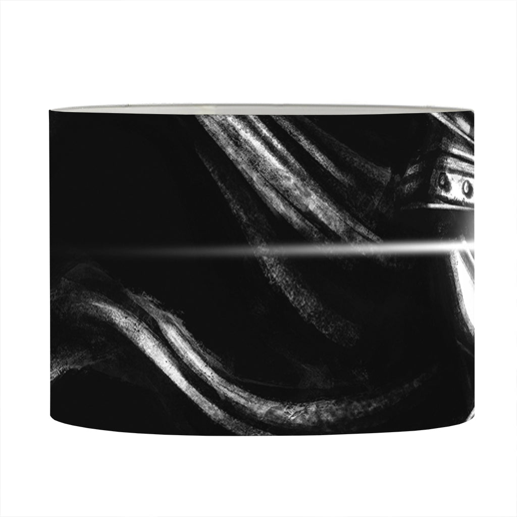 Evil Samurai Mask Print Drum Lamp Shade