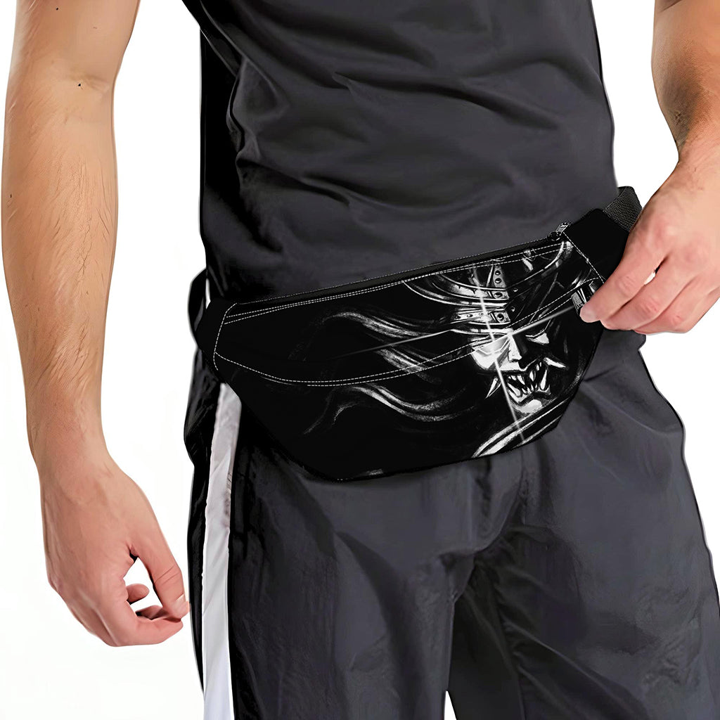 Evil Samurai Mask Print Fanny Pack
