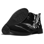 Evil Samurai Mask Print Flat Ankle Boots