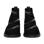 Evil Samurai Mask Print Flat Ankle Boots