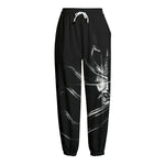 Evil Samurai Mask Print Fleece Lined Knit Pants