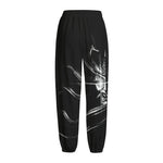 Evil Samurai Mask Print Fleece Lined Knit Pants