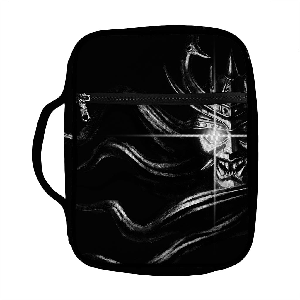 Evil Samurai Mask Print Front Pocket Bible Bag