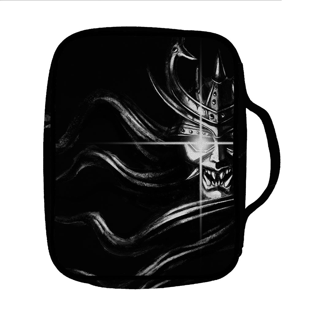 Evil Samurai Mask Print Front Pocket Bible Bag