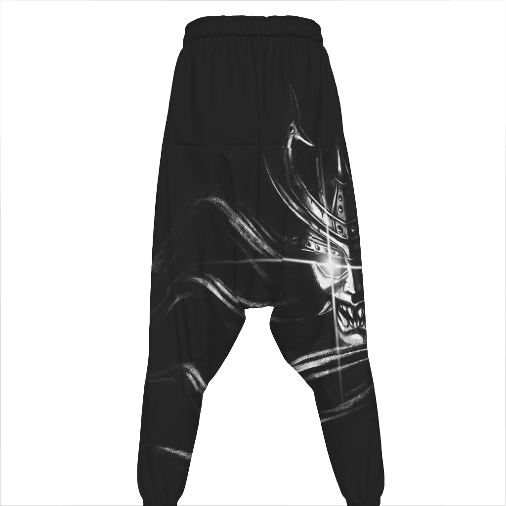 Evil Samurai Mask Print Hammer Pants