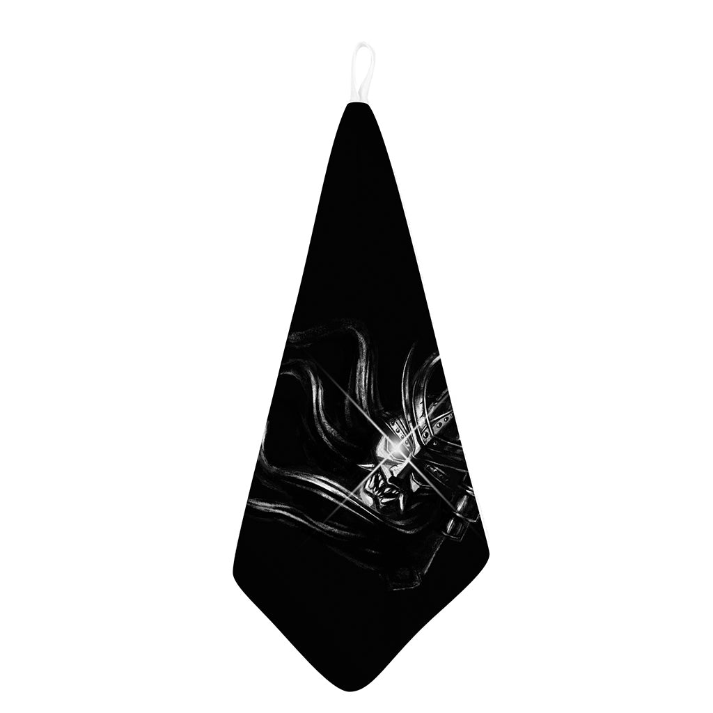 Evil Samurai Mask Print Hand Towel