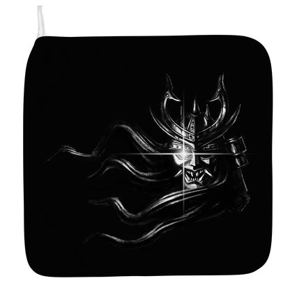 Evil Samurai Mask Print Hand Towel