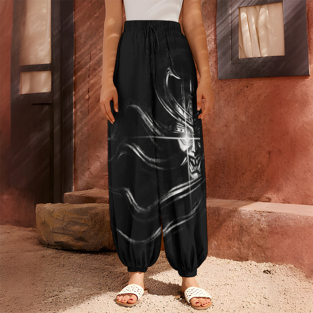 Evil Samurai Mask Print Harem Pants