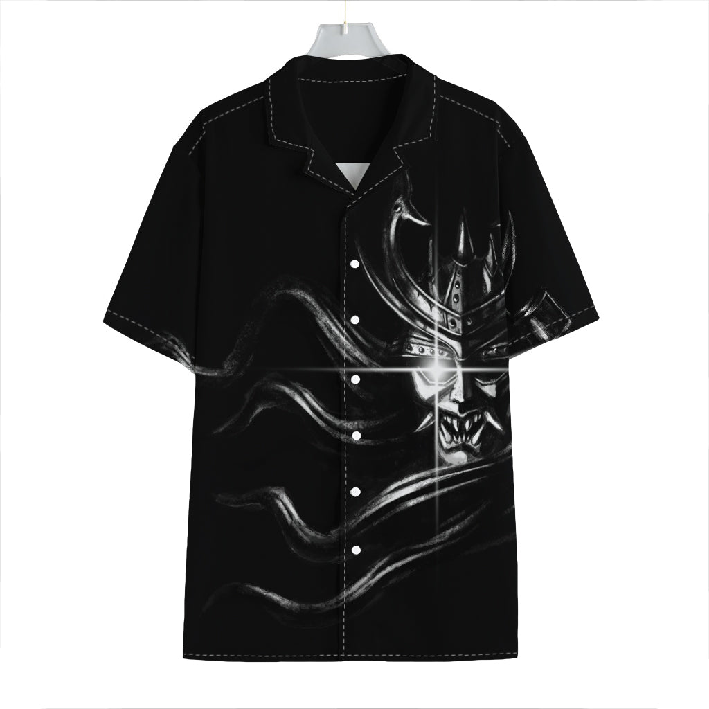 Evil Samurai Mask Print Hawaiian Shirt
