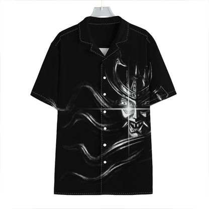 Evil Samurai Mask Print Hawaiian Shirt