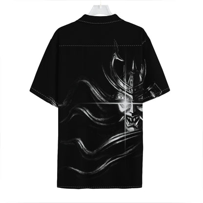 Evil Samurai Mask Print Hawaiian Shirt