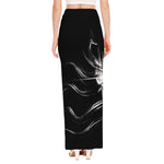 Evil Samurai Mask Print High Slit Maxi Skirt