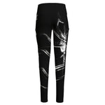 Evil Samurai Mask Print High-Waisted Pocket Leggings