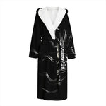Evil Samurai Mask Print Hooded Bathrobe