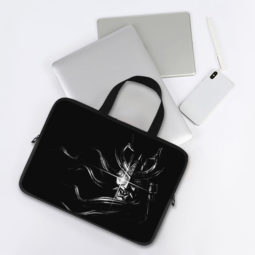 Evil Samurai Mask Print Laptop Sleeve With Handle