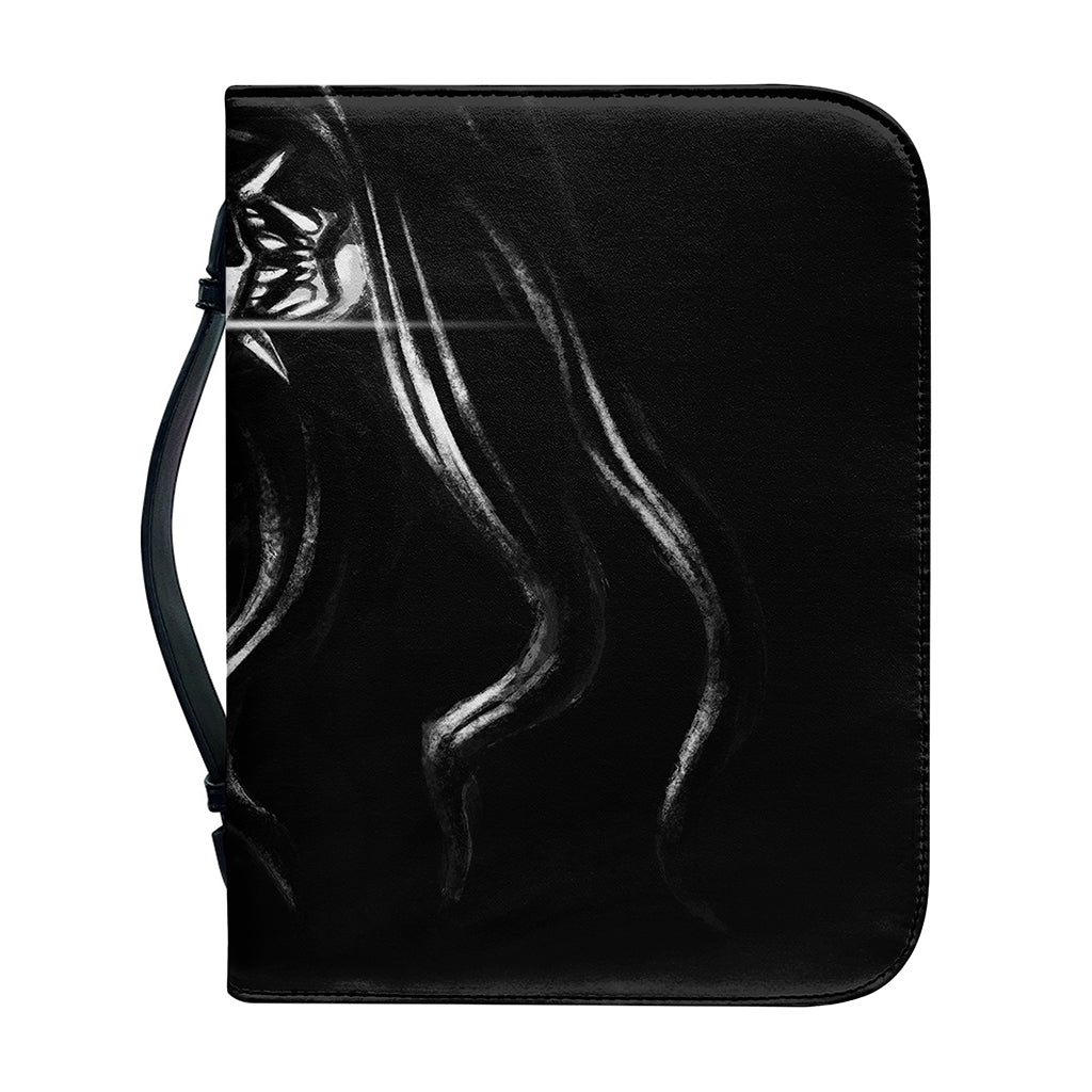 Evil Samurai Mask Print Leather Bible Cover