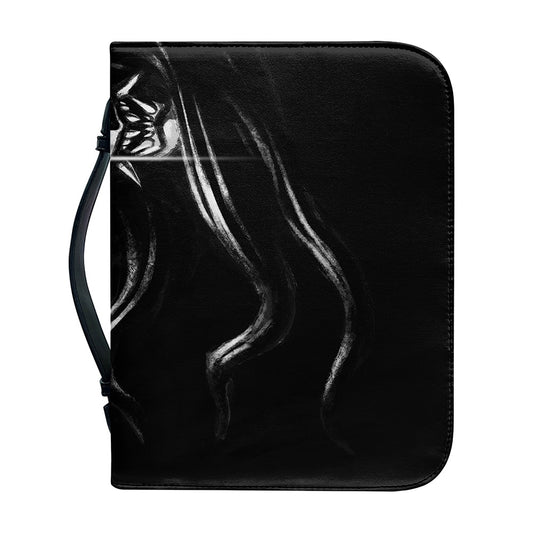 Evil Samurai Mask Print Leather Bible Cover
