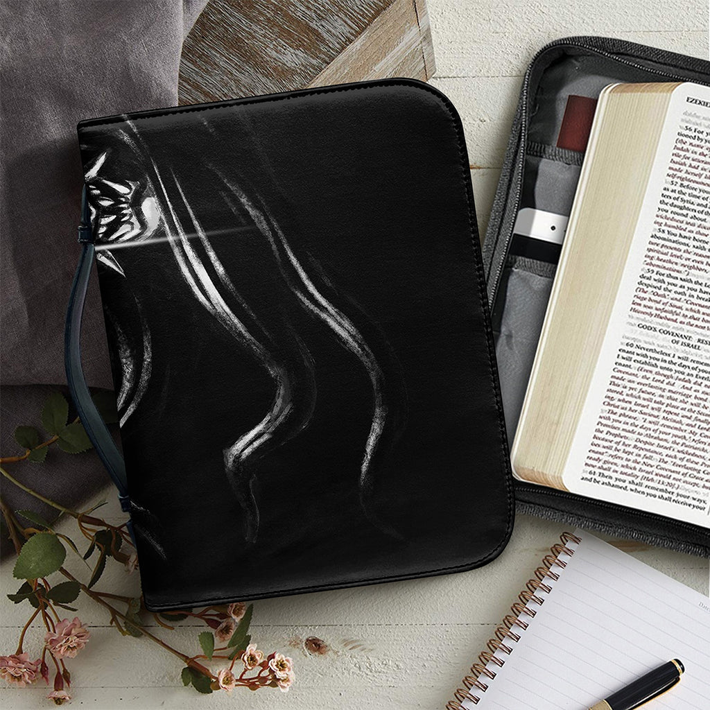 Evil Samurai Mask Print Leather Bible Cover