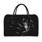 Evil Samurai Mask Print Leather Duffle Bag