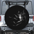 Evil Samurai Mask Print Leather Spare Tire Cover