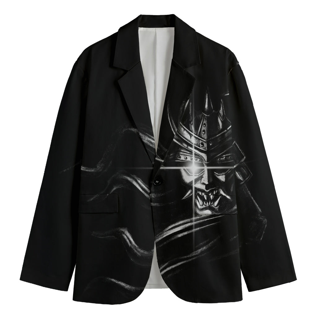 Evil Samurai Mask Print Men's Blazer