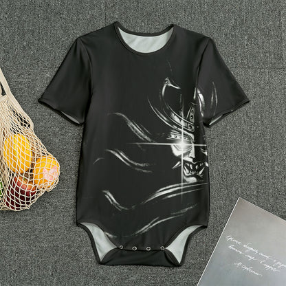 Evil Samurai Mask Print Men's Bodysuit