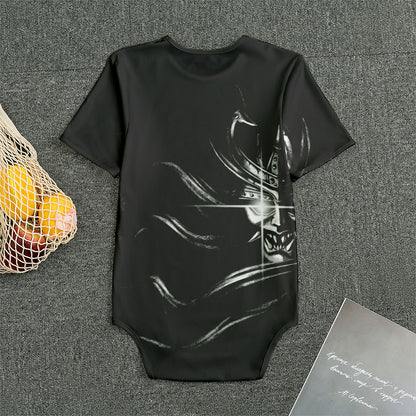 Evil Samurai Mask Print Men's Bodysuit