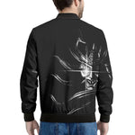 Evil Samurai Mask Print Men's Bomber Jacket