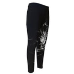 Evil Samurai Mask Print Men's Compression Pants