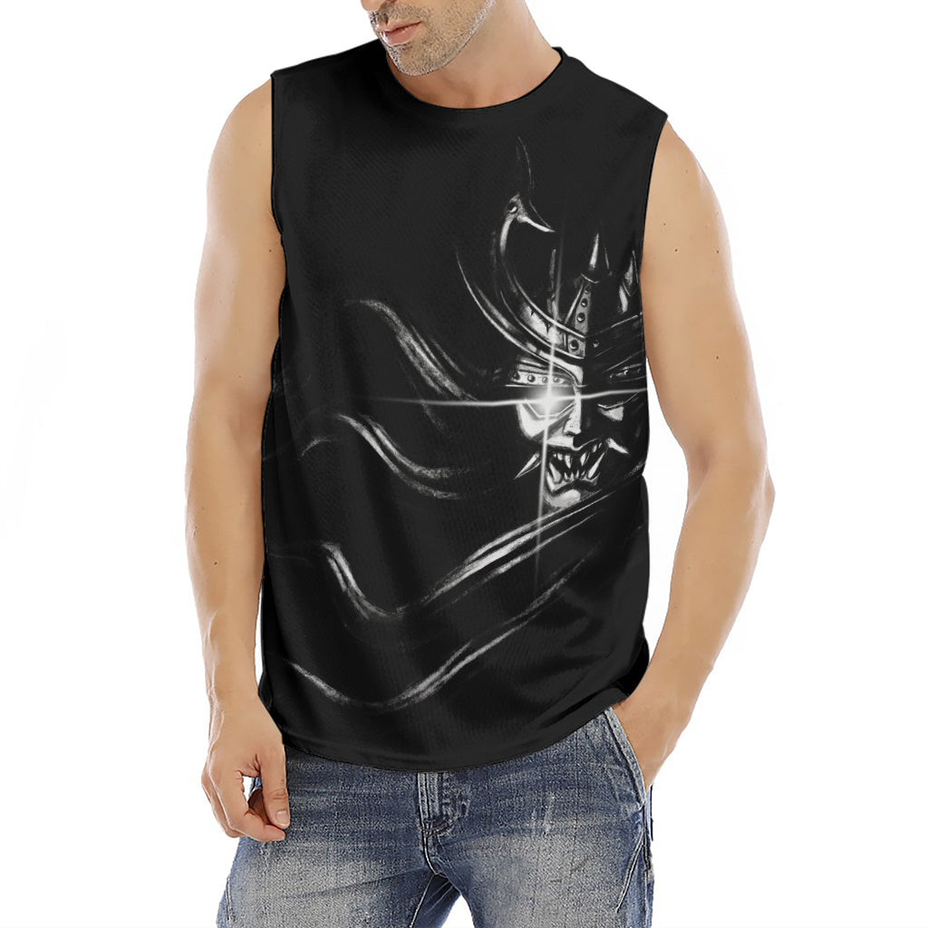 Evil Samurai Mask Print Men's Fitness Tank Top