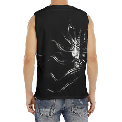 Evil Samurai Mask Print Men's Fitness Tank Top