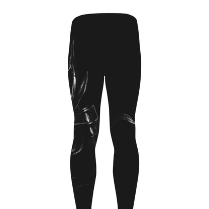 Evil Samurai Mask Print Men's leggings
