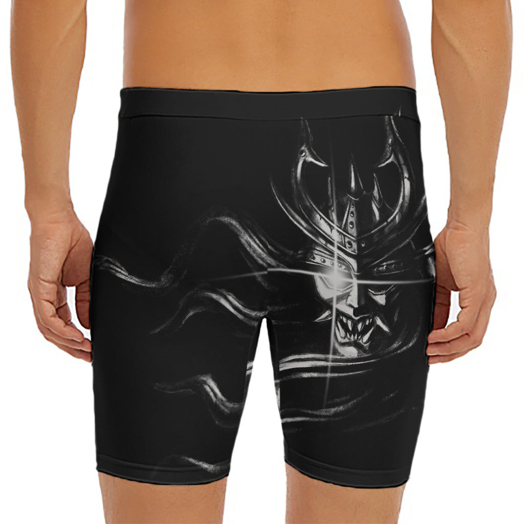 Evil Samurai Mask Print Men's Long Boxer Briefs