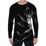 Evil Samurai Mask Print Men's Long Sleeve T-Shirt