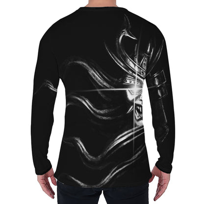 Evil Samurai Mask Print Men's Long Sleeve T-Shirt