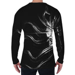 Evil Samurai Mask Print Men's Long Sleeve T-Shirt