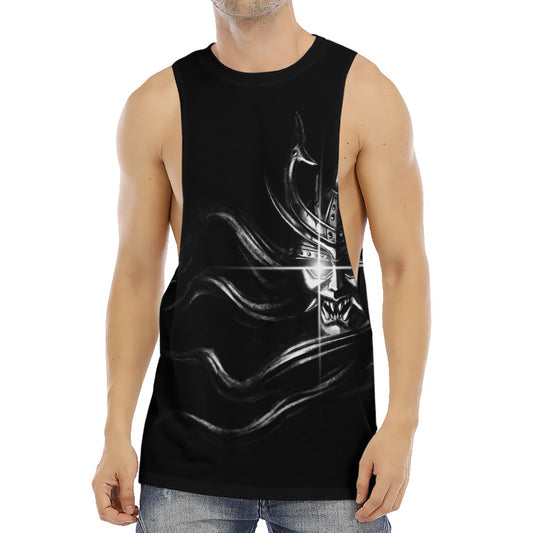 Evil Samurai Mask Print Men's Muscle Tank Top