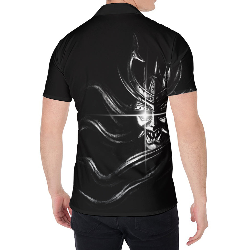 Evil Samurai Mask Print Men's Shirt