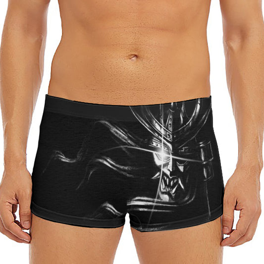 Evil Samurai Mask Print Men's Short Boxer Briefs