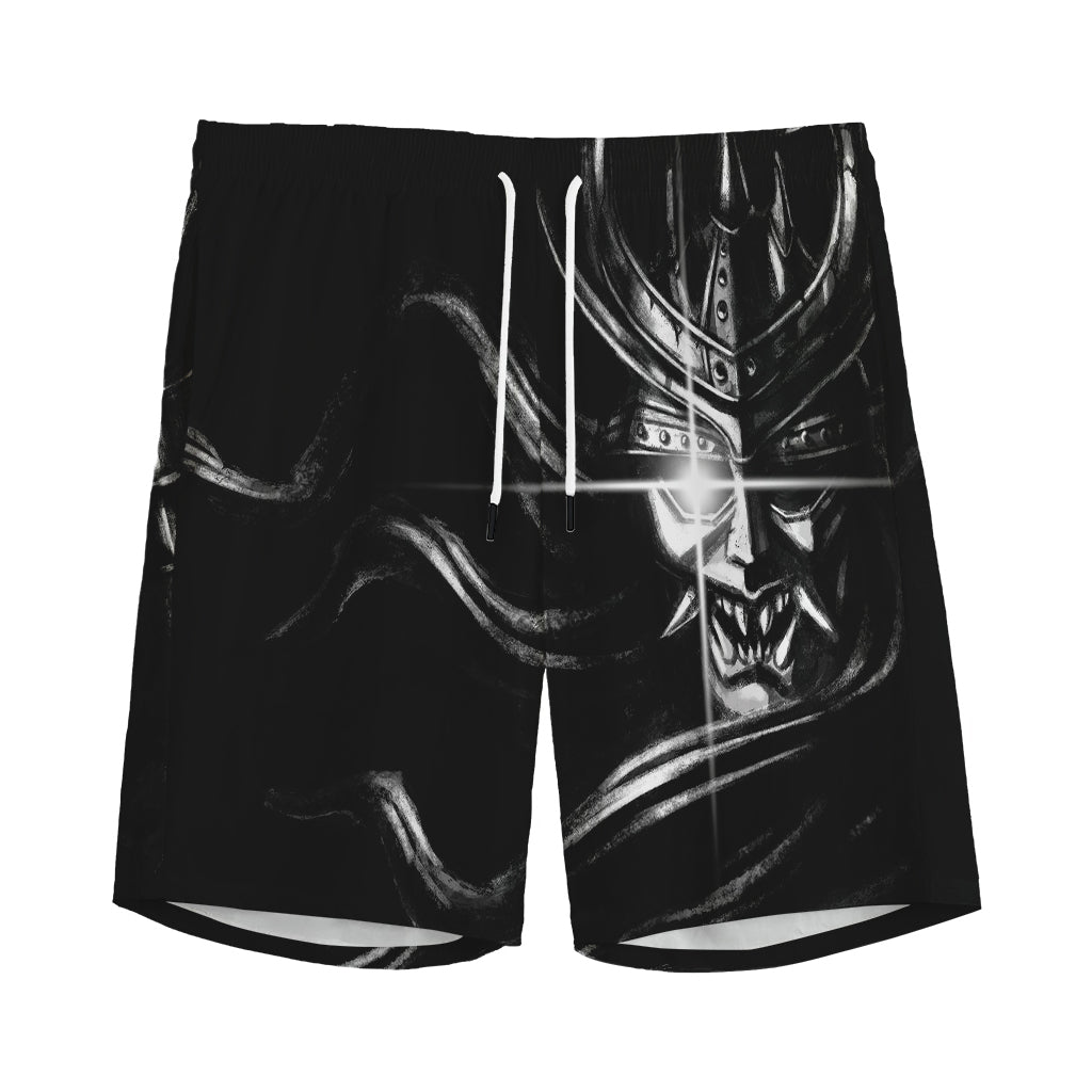 Evil Samurai Mask Print Men's Sports Shorts