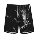 Evil Samurai Mask Print Men's Sports Shorts