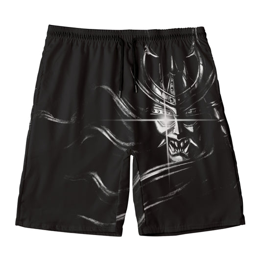 Evil Samurai Mask Print Men's Swim Trunks