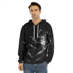 Evil Samurai Mask Print Men's Velvet Pullover Hoodie