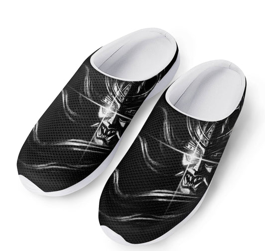 Evil Samurai Mask Print Mesh Casual Shoes