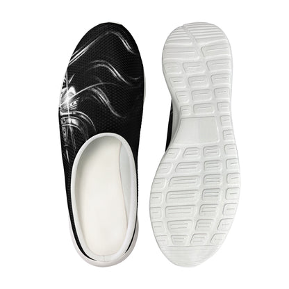 Evil Samurai Mask Print Mesh Casual Shoes