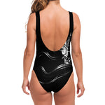 Evil Samurai Mask Print One Piece Swimsuit