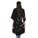 Evil Samurai Mask Print Open Front Beach Cover Up