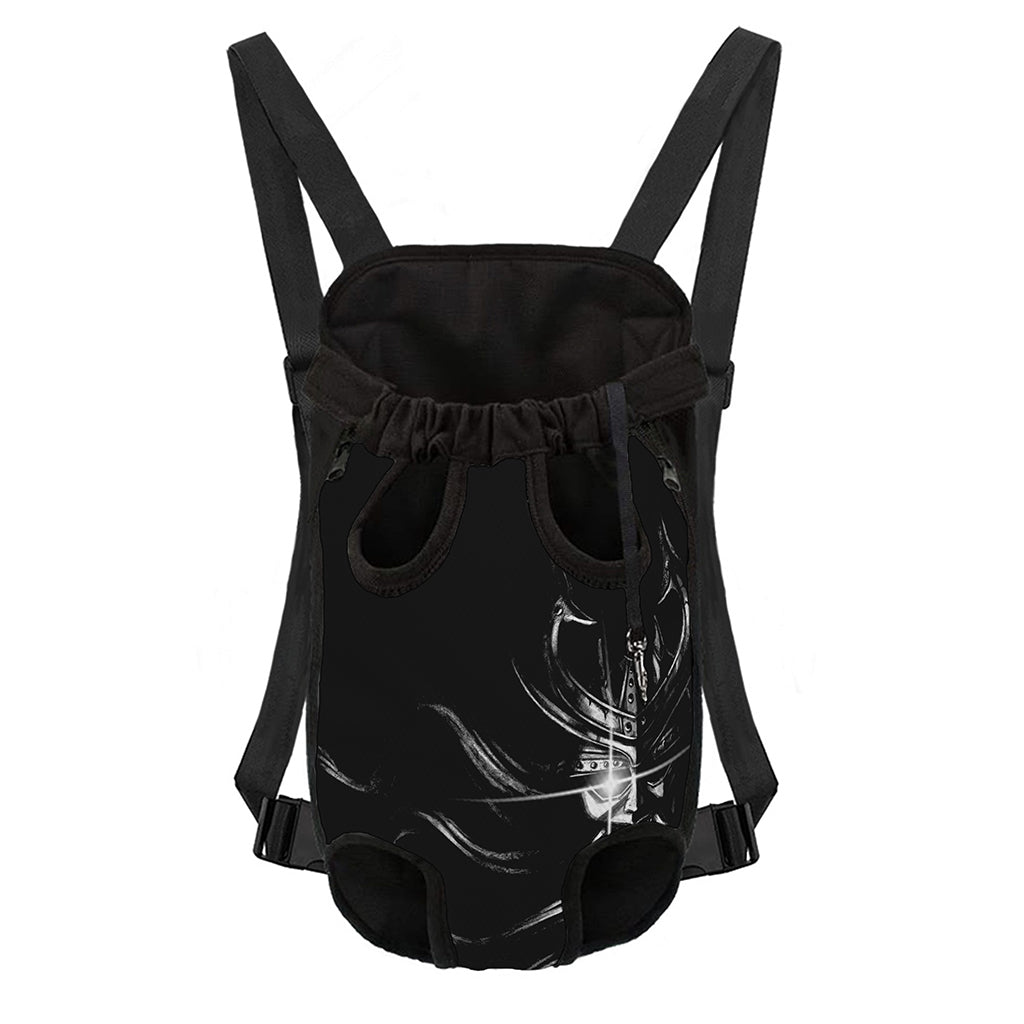Evil Samurai Mask Print Pet Carrier Backpack